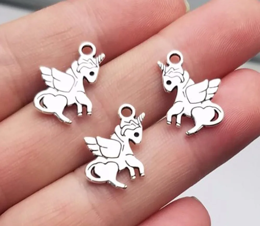 

50pcs/lot--18x15mm, Antique silver plated Unicorn charms,DIY supplies, Jewelry accessories