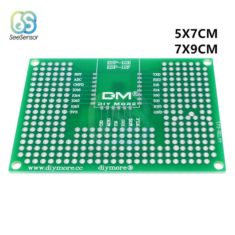 Двухсторонняя Прототипная печатная плата 1 шт. 5x7 см 7x9 макетная для Arduino Relay ESP8266 Wi