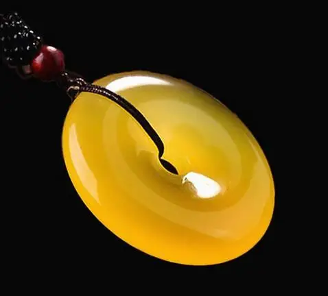 Натуральный аутентичный ледяной бразильский жадеитовый камень желтого цвета подвеска для мужчин и женщин.