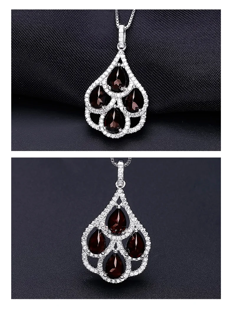 Gem's Ballet 3.37Ct натуральный красный гранат драгоценный камень ожерелья и подвески для женщин 925 пробы серебряные ювелирные изделия Прямая поставка