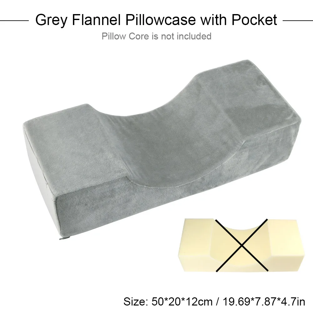 Grey Flannel Cover Подушка для наращивания ресниц, Прививка ресниц, кривые подушки, акриловая полка, органайзер, подставка для шеи, поддержка ресниц, чехол для подушки, инструменты для макияжа - Цвет: Grey Flannel Cover