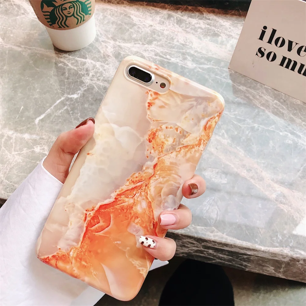 Marble Silicone Case For iPhone 8 7 Plus XS Max Luxury Glossy Smooth Surface Cover 6 6S X XR 10 Phone Soft |