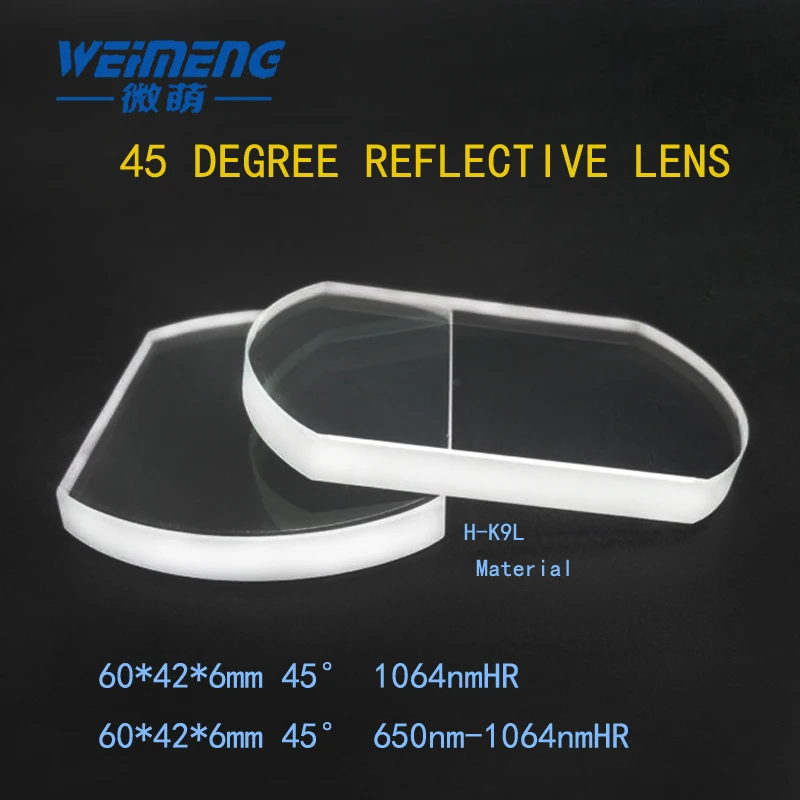

Weimeng Raytools 45 degree laser reflection lens / reflective mirror 60*42*6mm H-K9L plano for cuting welding engraving machine