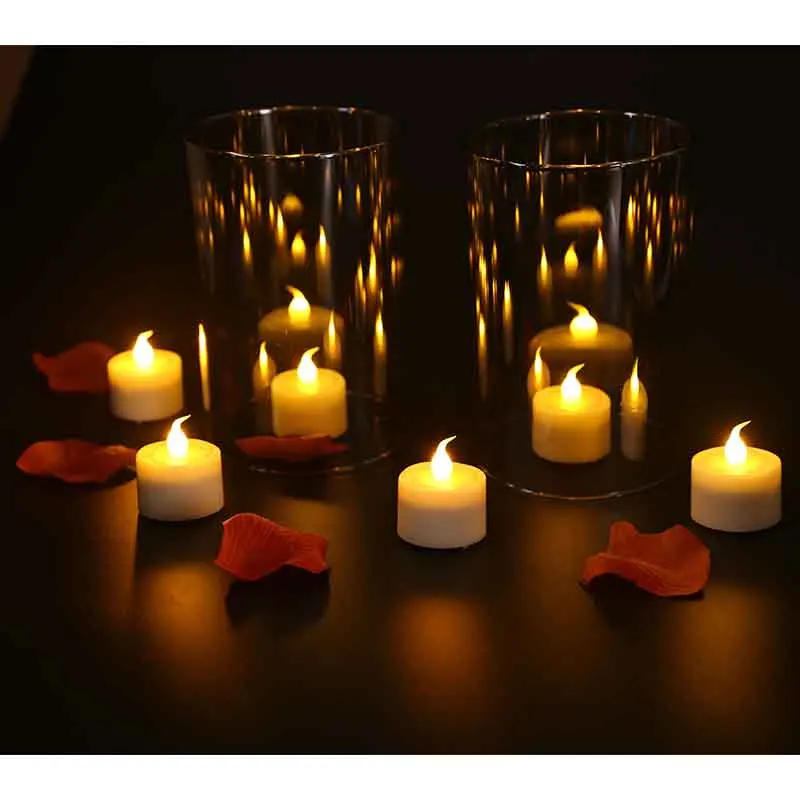 1 5 дюймов гладкой Беспламенного Обету Tealight светодиодные свечи с 6 час таймер для