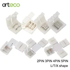 5 шт Бесплатная пайки привело разъем 2PIN 3PIN 4PIN 5PIN LTX Форма Угловой соединитель для 10 мм Светодиодные ленты свет RGB RGBW RGBWW