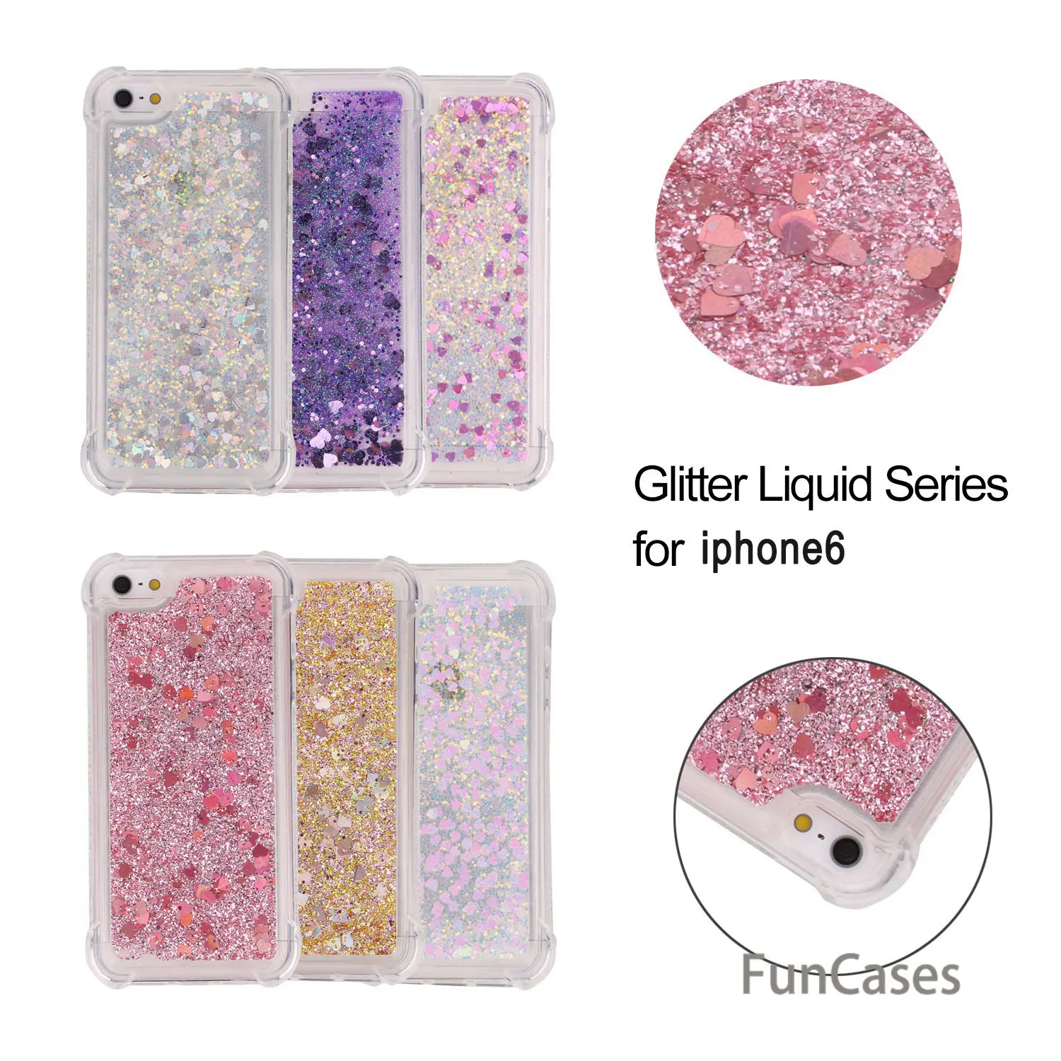 Чехол с блестками для iPhone 6 мягкий чехол из ТПУ портативный милый мобильного