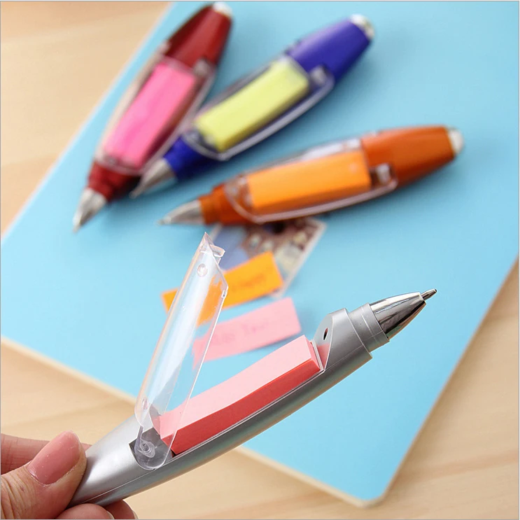 

Wholesale (12 Pieces/Lot) Customized Multifunctional Promotional Ballpoint Pens Sticky Notes LED Light Pen 6 colors