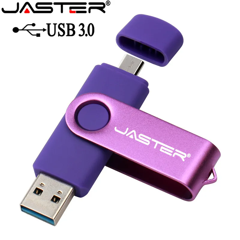 JASTER USB 3,0 OTG USB флеш-накопитель Флешка для Android смартфон 64 ГБ 32 ГБ 16 ГБ 8 ГБ металлическая OTG USB карта памяти