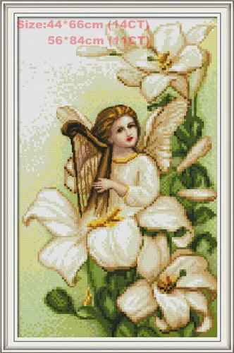 Lily Angel Красивая женщина Вышивальная нить фирмы DMC печатная вышивка крестиком печатная Картина на холсте водорастворимый Холст Вышивка крестом - Цвет: Lily Angel