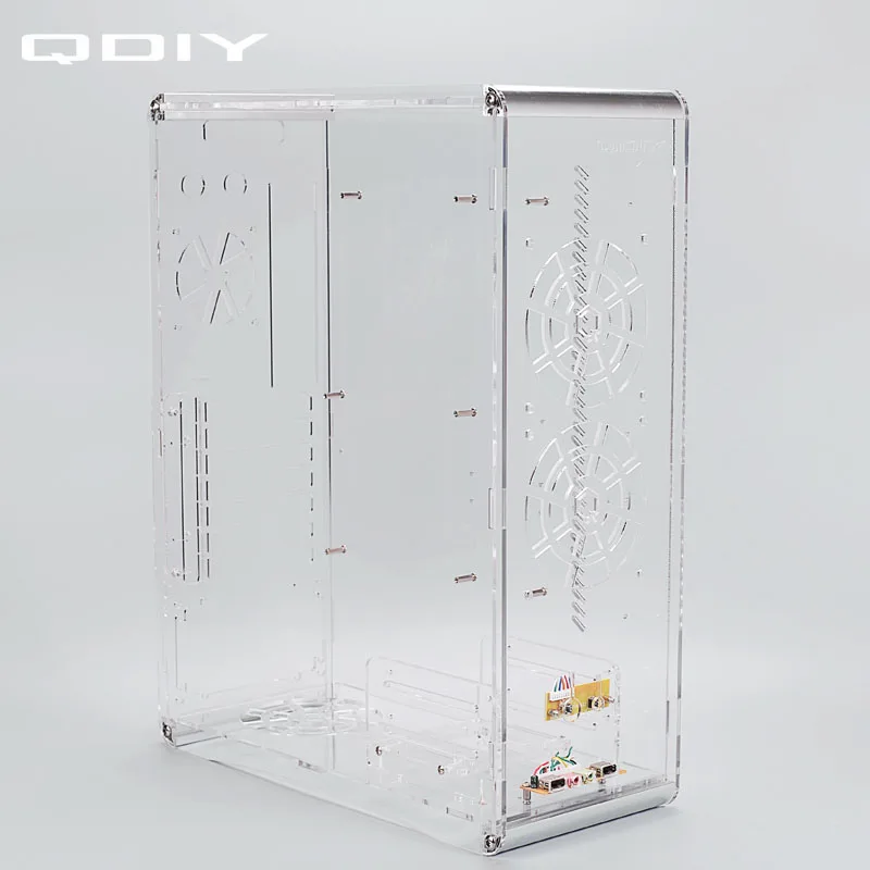 Прозрачный акриловый чехол для компьютера QDIY ПК с водяным охлаждением игровой