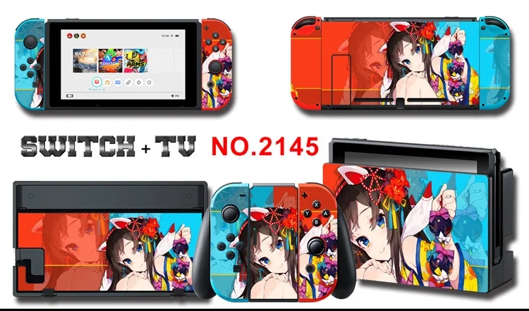Для nintendo Switch Pain sticker консоль Dock Joy Con полное покрытие цветной бумажной кожи Закаленное стекло протектор экрана от 2000-2305