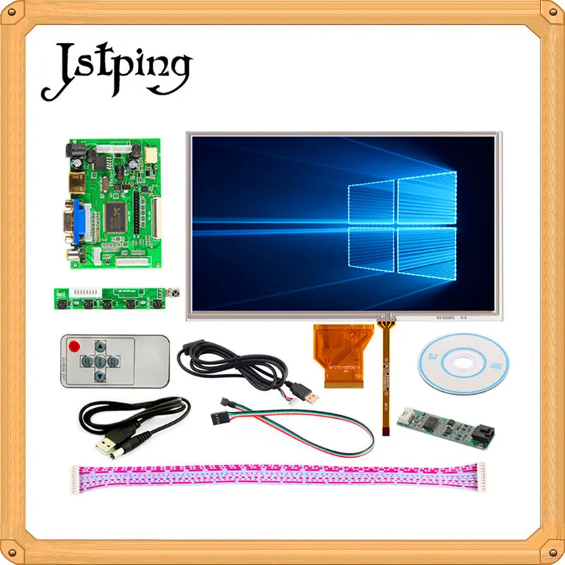 Jstping 9 дюймов 800*480 AT090TN10 AT090TN12 ЖК-дисплей экран монитор драйвер платы HDMI, VGA, AV интерфейс LVDS для Raspberry Pi 3 Дисплей сенсорный датчик