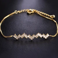 luxury zircon wave shape bracelets bangles for women crystals copper pulseras hombre handmade bileklik armbanden voor vrouwen