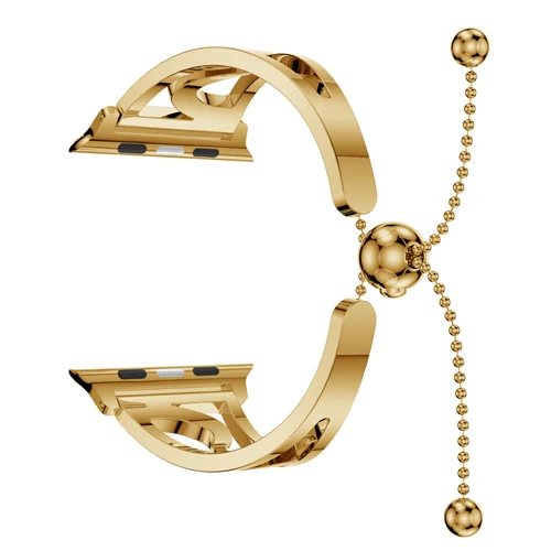 gold Роскошный ремешок для apple watch Band apple watch 5 4 3 band 40 мм/44 мм из нержавеющей стали Correa Iwatch 42 мм/38 мм correa женский браслет - Цвет ремешка: gold