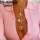 2019 новые модные геометрические многослойные ожерелья для женщин, длинные женские подвески, ювелирные изделия для девочек, подарки