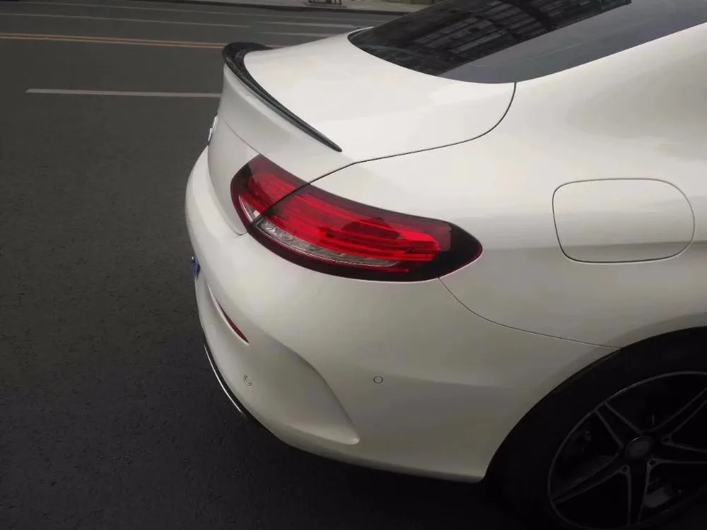 C Класс углеродного волокна задний багажник спойлер крыло для Mercedes Benz W205 C63 AMG Coupe 2 двери 15-17 крышка автомобиля