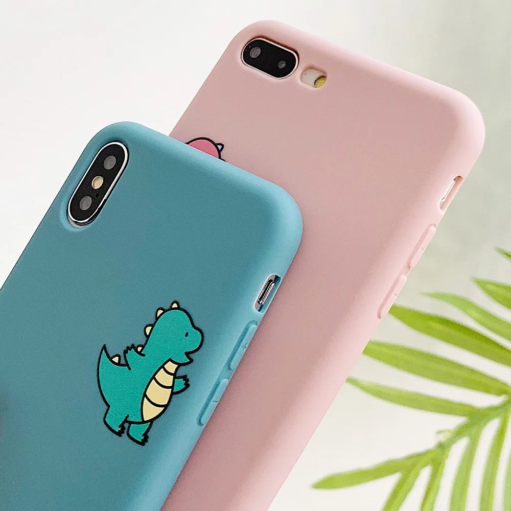 Чехол JONSNOW для телефона iPhone 7 8 Plus 6S 6 X XR XS Max Чехлы нашивки милых динозавров/медведь