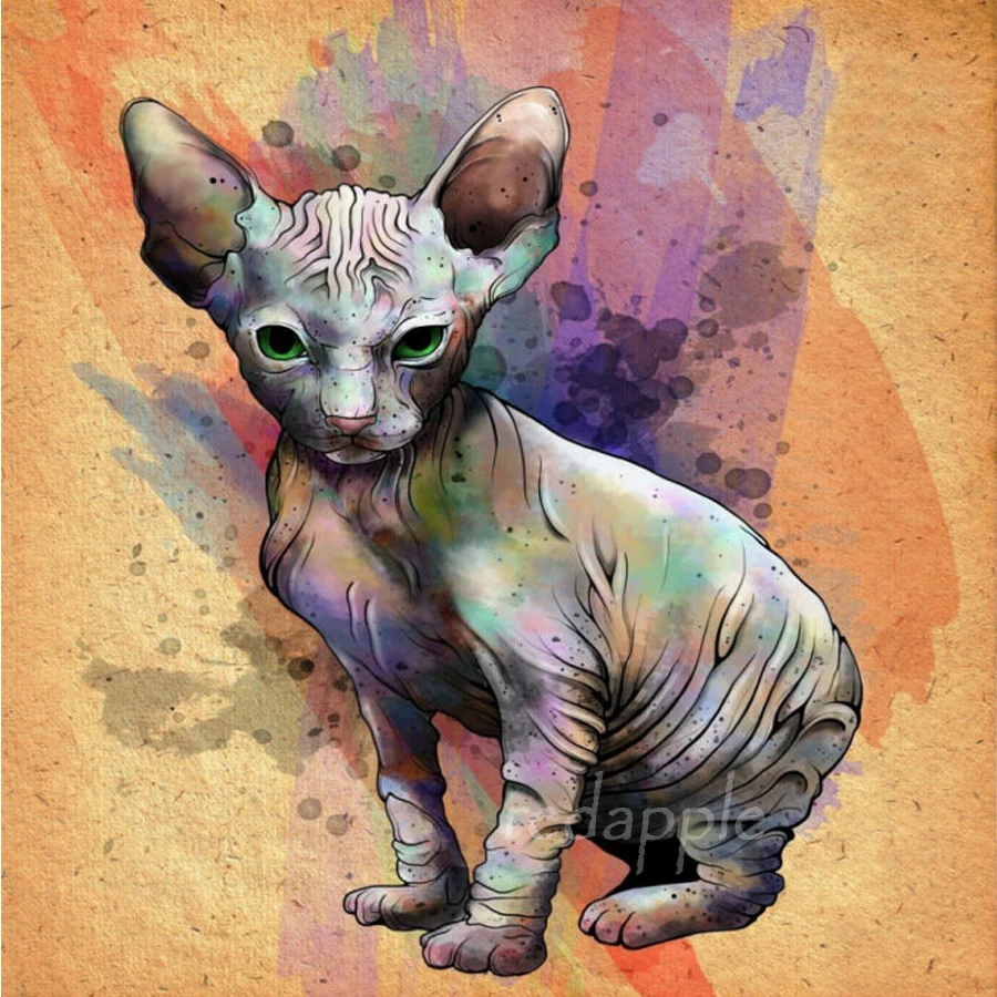 5D Diy Diamond Painting sphynx cat Cross Stitch Kit kitten pattern Mosaic Handmade Embroidery sale decoration | Дом и сад