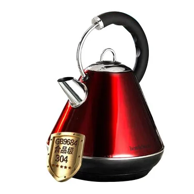 Red 220V Нержавеющая сталь Электрический чайник с защитой от ожогов 1.8L дома Кофе чайник маленький Приспособления кувшин для воды 1800W - Цвет: Red
