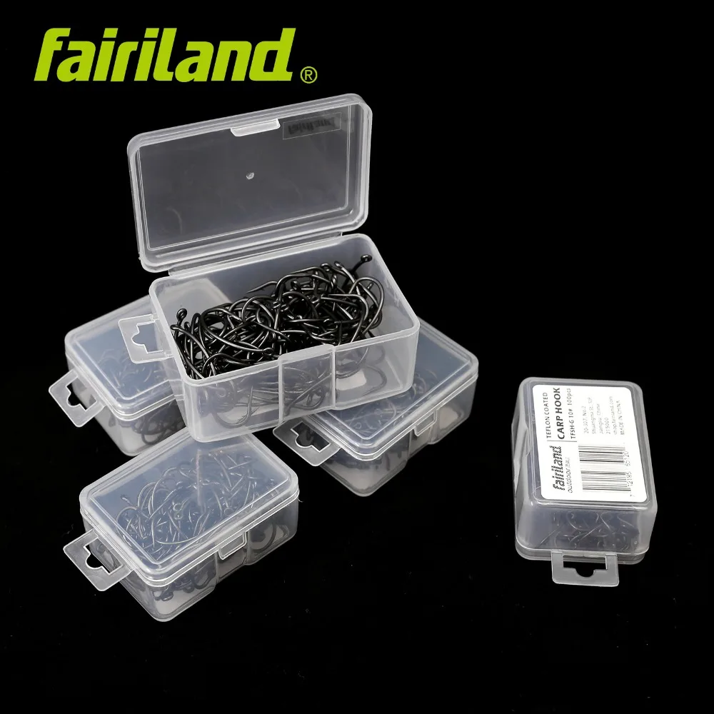 

50 100 250pcs/Lot Matt Black PTFE Coated Carp Hooks 2# 4# 6# 8# 10# Sharp Hook Point Barbed fishing hooks with free box