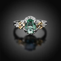 garilina high end trendy ring female factory direct supply green stone silver color ring party mothers day gifts ar2268