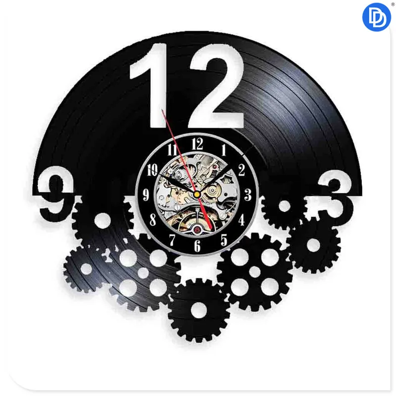 Стимпанк часы Сова механик шестерни виниловые настенные Ретро готический