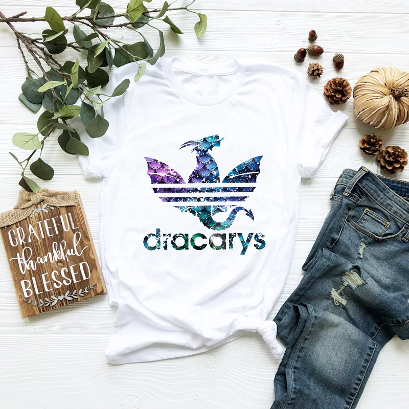 Винтаж Harajuku Dracarys футболка для женщин Игра престолов Эстетическая мать дракона