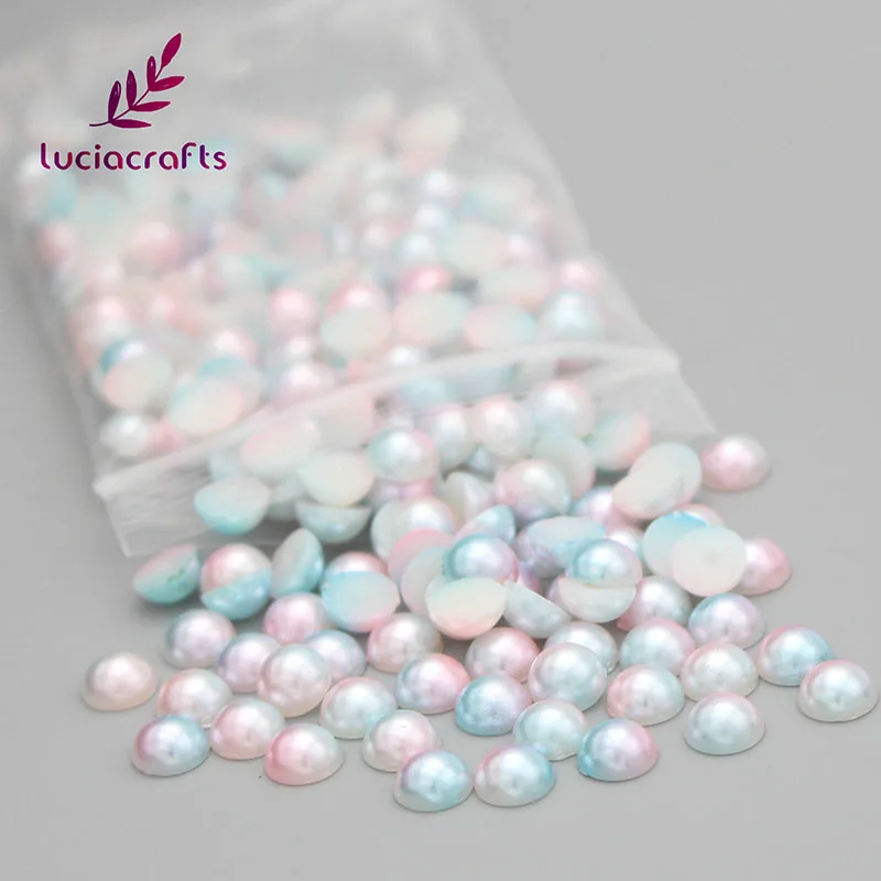 Lucia crafts 3/4/5/6/8 мм: полукруглый искусственный жемчуг плоские для альбома для изготовления украшений своими руками, хлопковая ткань для одежды/чехол для телефона/станок для изготовления F0316