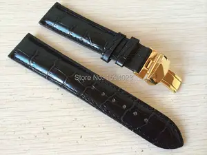 20 мм (пряжка 18 мм) PRC200 T019430 Высококачественная позолоченная пряжка + черный ремешок для часов из натуральной кожи