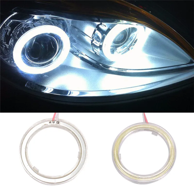 Автомобильные кольца Angel Eye 2 шт. чипы COB для фар 60 мм 70 80 90 120 глаза ангела