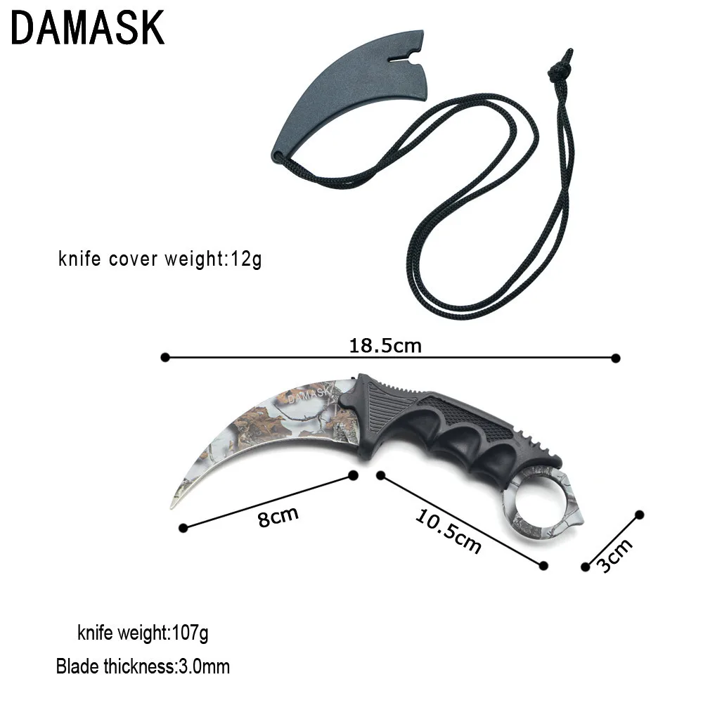 Damask из нержавеющей стали Открытый нож CS GO счетчик удар Karambit боевой выживания