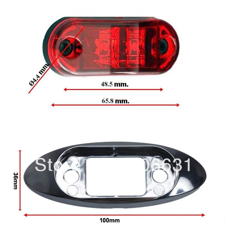 Tkeapl THTMH 10X Red Color SUPERFLUX LED MARKER CLEARANCE ABS Lens TRUCK Tailer LIGHT LAMP 12V + Chrome Cover | Автомобили и