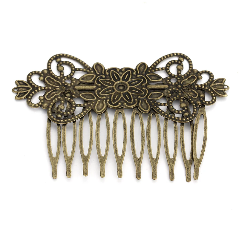 Гребень для волос свадебный из античной бронзы 10 шт./лот 10/12 зубьев фурнитура и
