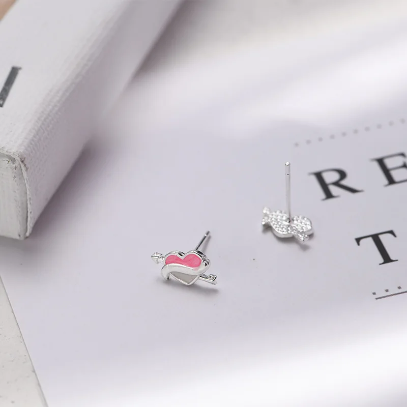 Lidavi милые серьги золотого цвета фиолетовые/красные с эмалью в форме сердца