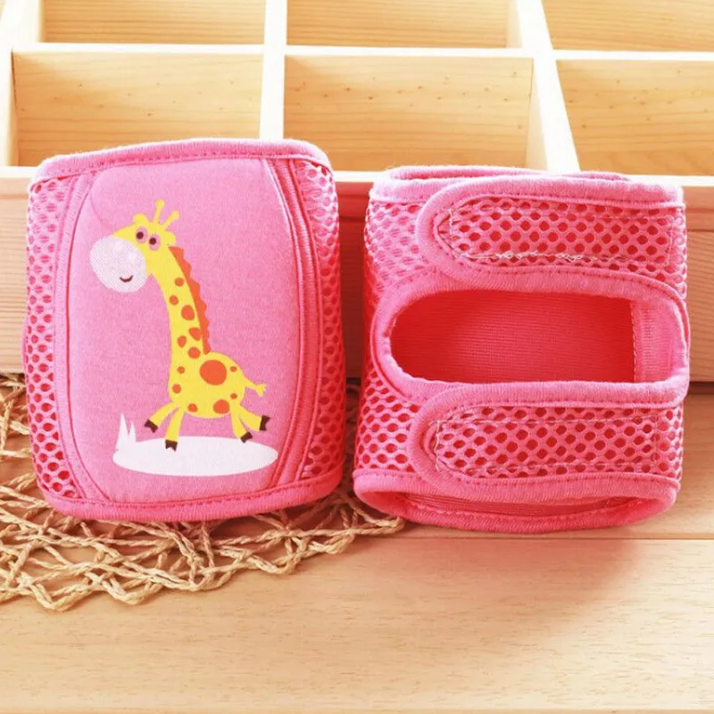 Giraffe-Pink Детские наколенники, защитные гетры на весну и лето, сетчатые губчатые наколенники для ползания, регулируемые для маленьких мальчиков и девочек от 0 до 5 лет - Цвет: Giraffe-Pink