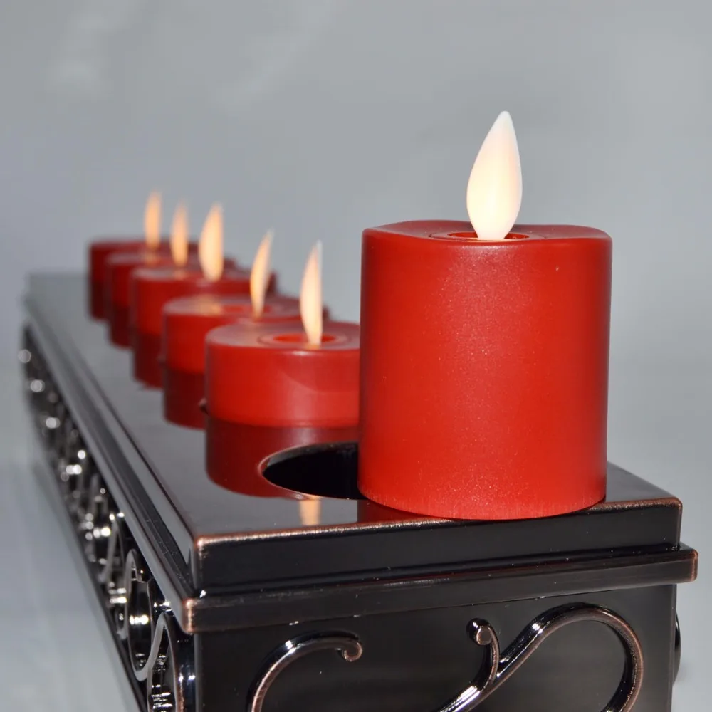 Луминара перезарядки Tealight Мерцание Беспламенного светодиодный свечи буж velas
