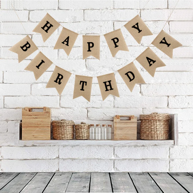 Льняной баннер на 1-й день рождения фотореквизит | Дом и сад