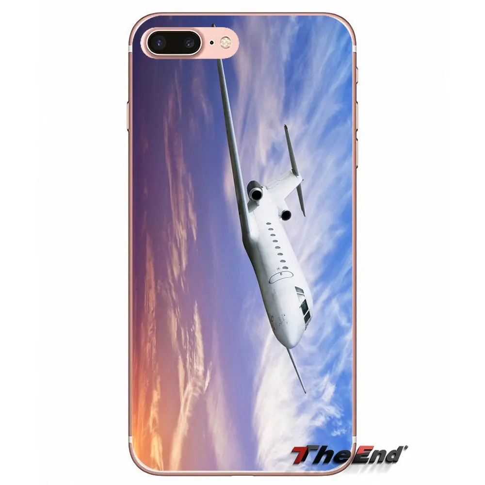 Мягкий чехол для iPhone X 4 4S 5 5S 5C SE 6 6S 7 8 Plus Samsung Galaxy J1 J3 J5 J7 A3 A5 2016 2017 Boeing 747 Flying Plane Sunset|case