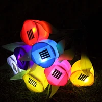 10 pcslot outdoor garden yard solar power led tulip landscape flower solar light led lamp mix colors