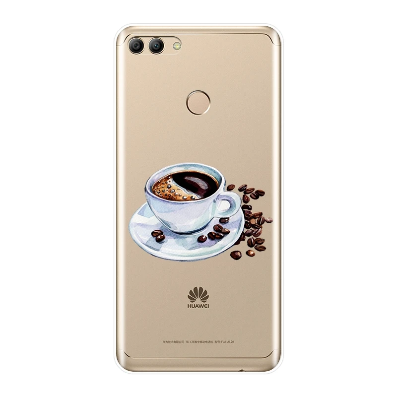 For Huawei Y3 Y5 Y6 II Y7 Pro Phone Case Silicone Coffee Girl Drink Soft Back Cover Prime 2017 2018 Y9 2019 | Мобильные телефоны и