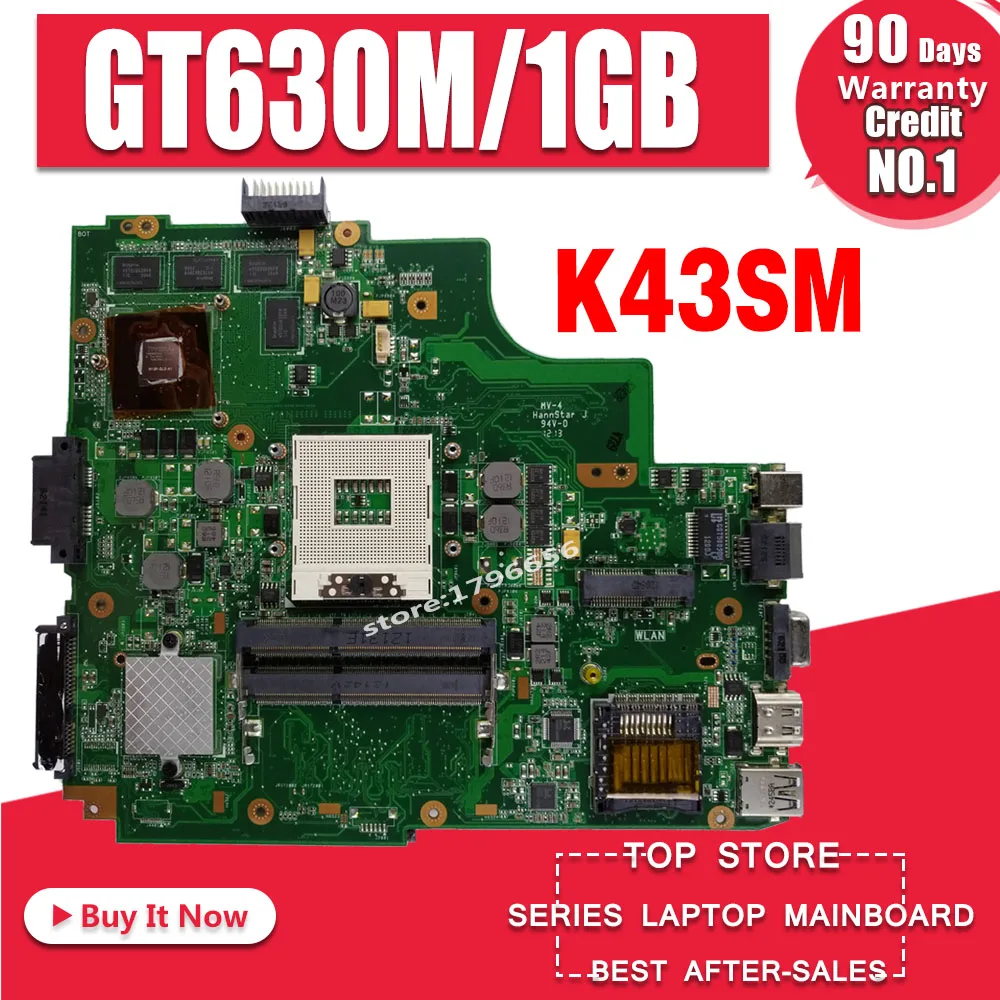 K43SM материнская плата GT630M/1 ГБ для For Asus A43S X43S K43S K43SV K43SJ ноутбука Тест ОК|laptop