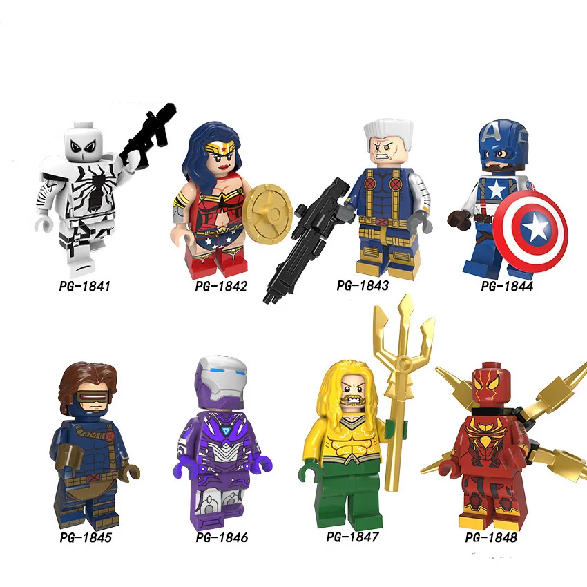 Legoings marvel серия анти Веном чудо женщина Электрический кабель составное здание