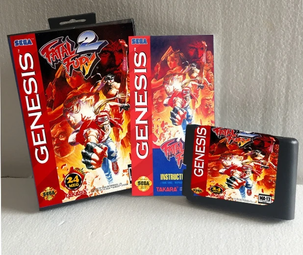 

Фатальшивая фурия 2 с коробкой и руководством, 16 бит, игровая карта MD для Sega Mega Drive для Genesis