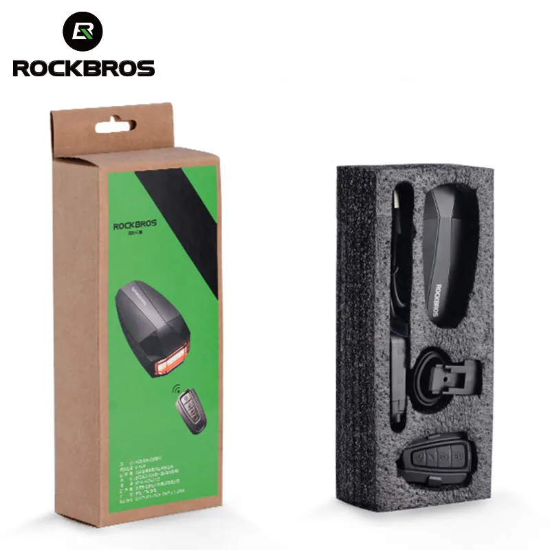 ROCKBROS Bicycle Rear Light Smart Taillight Anti-theft Alarm Remote Shock Sensor Safe Flash Cycling Equipment | Спорт и развлечения