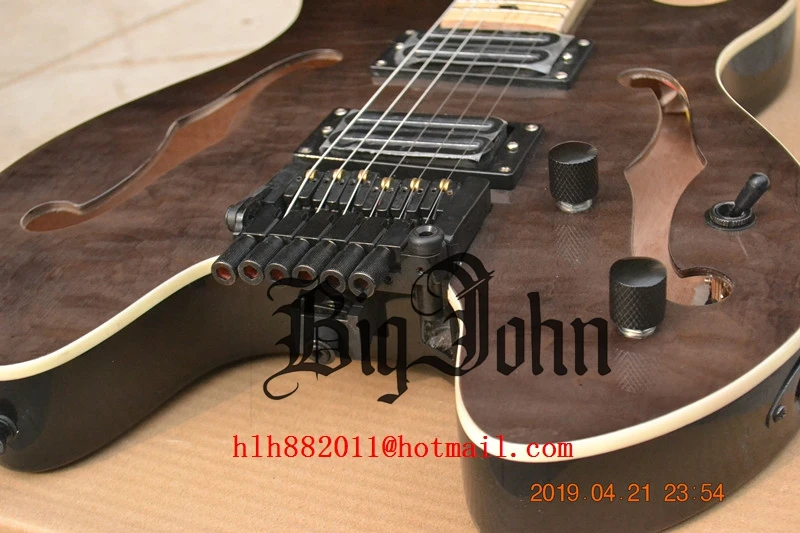 Новая безголовая электрогитара, клен гриф корпус из красного дерева,, Fretted f hole guitar 174