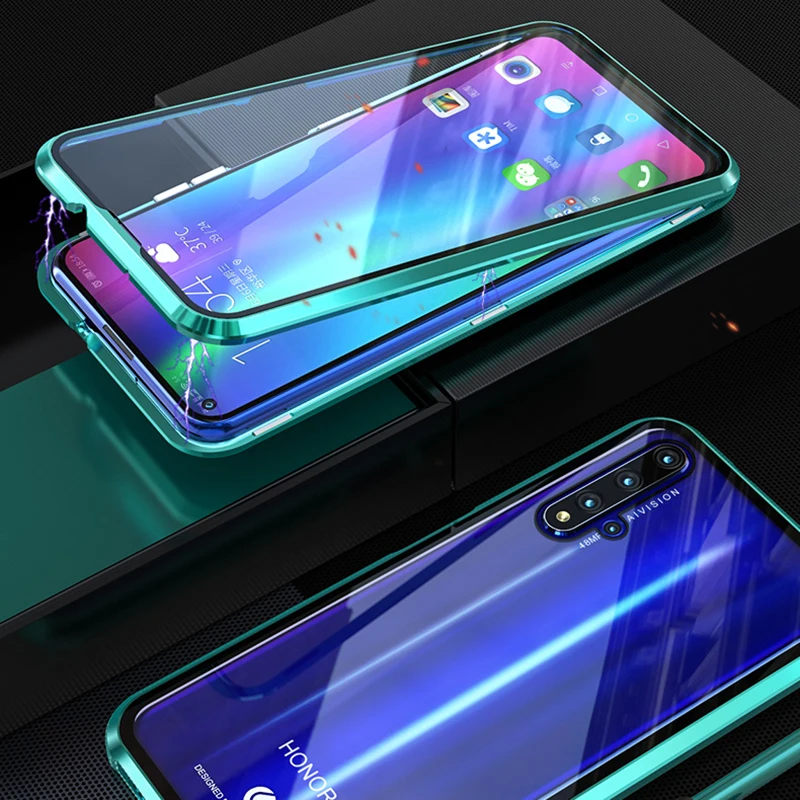 Металлический противоударный чехол-бампер для Huawei honor 20 чехол с магнитной