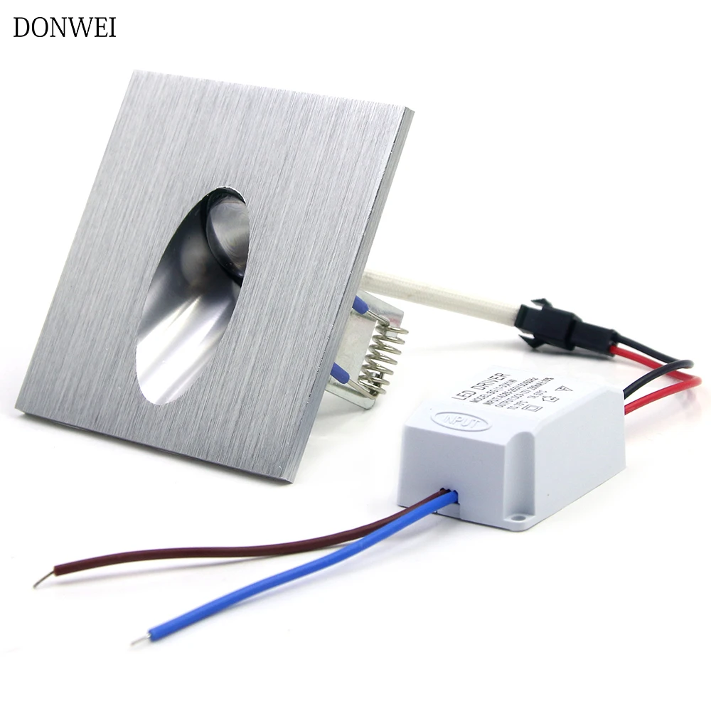 

DONWEI led Sconce Lamps 85-265V 1W Recessed Led Stair Light Wall Lights In Step Aisle lamps Embedded concrete walls lighting