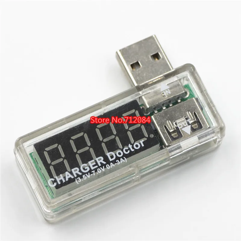 Цифровой USB Мобильный зарядный ток тестер напряжения метр мини USB зарядное устройство Доктор Вольтметр Амперметр с номером отслеживания - Цвет: White