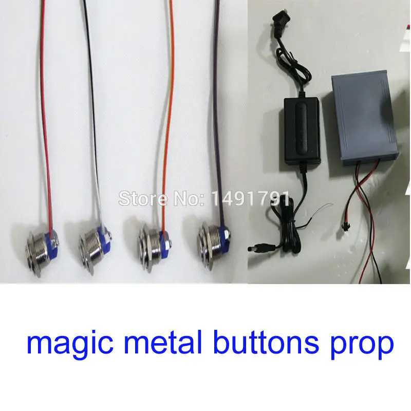 

Magic metal prop tricks for escape room game industrial props press button in order to unlcok with audio run out chamber room