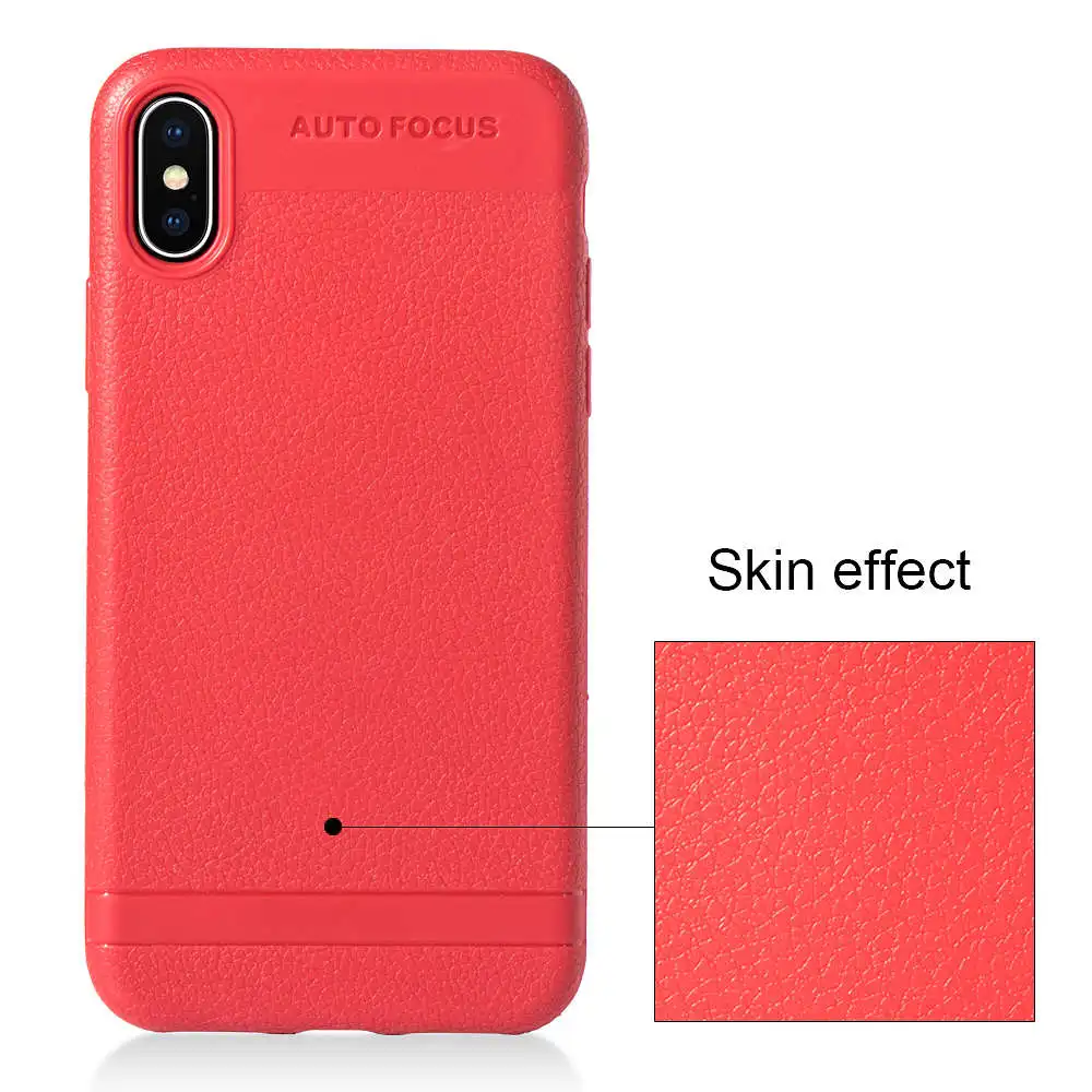 Простой Личи ТПУ чехол для телефона iphone 6 6S 7 8 Plus 10 X Мягкий Силиконовый